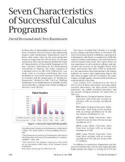 Seven Characteristics of Successful Calculus Programs