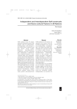 Independent and Interdependent Self-construals and Socio