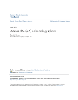 Actions of SL(n,Z) on homology spheres - The Keep