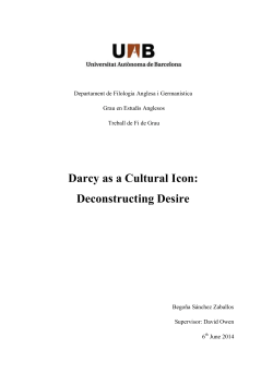 Darcy as a Cultural Icon: Deconstructing Desire
