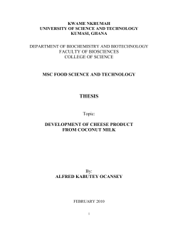 1.MSc Thesis-Development of Chese Product From Coconut Milk
