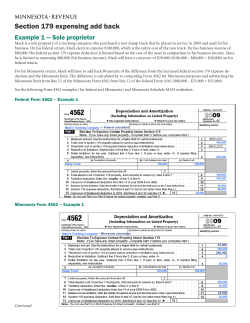 Example 1 - Minnesota Department of Revenue