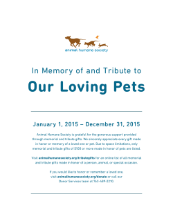 Our Loving Pets - Animal Humane Society