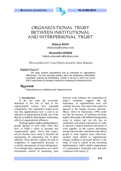 organizational trust between institutional and interpersonal trust