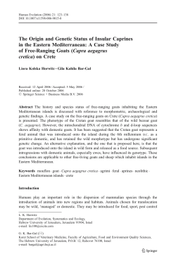 The Origin and Genetic Status of Insular Caprines in