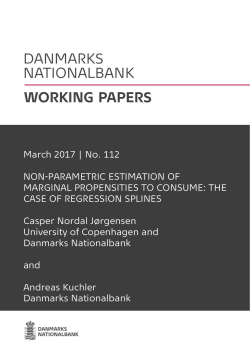 March 2017 | No. 112 NON-PARAMETRIC ESTIMATION OF