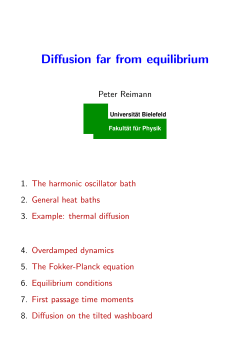 Diffusion far from equilibrium - Fakult&auml;t f&uuml;r Physik
