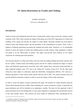 EU Quota Restrictions on Textiles and Clothing
