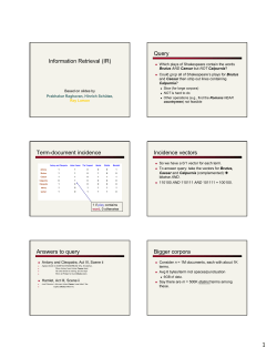 Information Retrieval (IR) Query Term