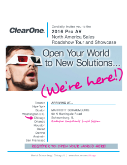 2016 Pro AV North America Sales Roadshow Tour and
