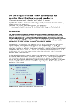 On the origin of meat - DNA techniques for species identification in