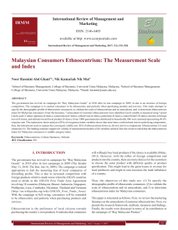 Malaysian Consumers Ethnocentrism: The
