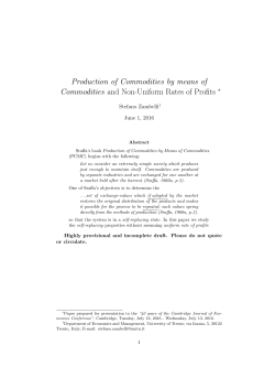 Production of Commodities by means of Commodities and Non