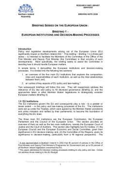 European institutions and related decision