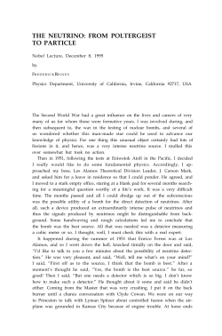 Frederick Reines - Nobel Lecture