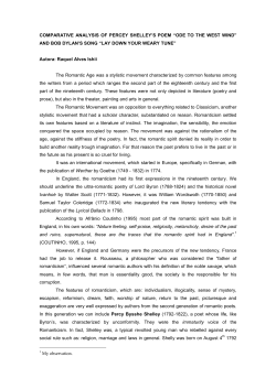 COMPARATIVE ANALYSIS OF PERCEY SHELLEY`S POEM &ldquo;ODE