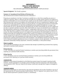 AMENDMENT 1 HEALTH CARE SERVICES