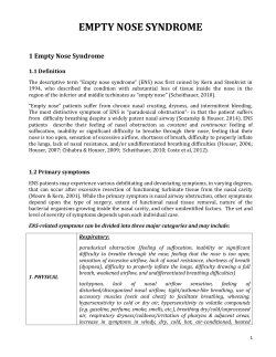 EMPTY NOSE SYNDROME 1 Empty Nose Syndrome