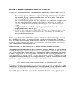 1. The five longest periods of time that a suspect has been kept on