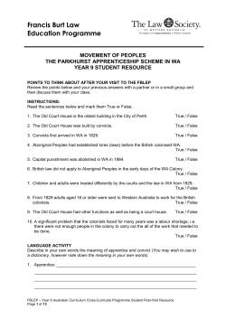 FBLEP Year 9 Australian Curriculum Cross