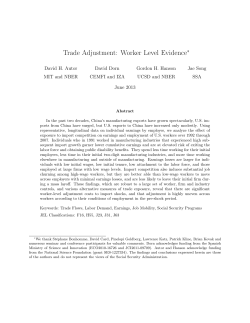 Trade Adjustment: Worker Level Evidence