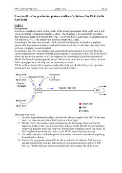 Exercise 01 – Gas production plateau studies of a Subsea Gas Field