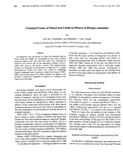 Chemical Forms of Nickel and Cobalt in Phloem ofRicinus communis