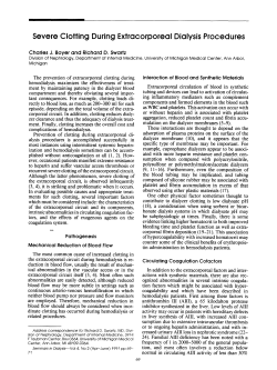 Severe Clotting During Extracorporeal Dialysis