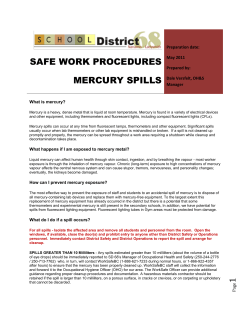 1 safe work procedures mercury spills