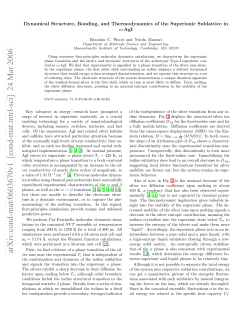 Dynamical Structure, Bonding, and Thermodynamics of the