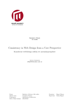 Consistency in Web Design from a User Perspective