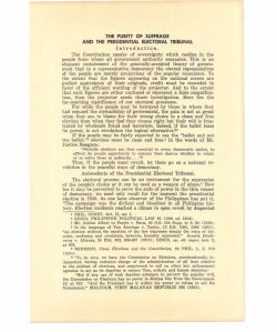 the purity of suffrage and the presidential electoraltribunal