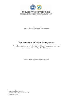The Paradoxes of Talent Management