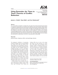 Using Remember the Titans to Teach Theories of Conflict Reduction