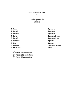 2017 Choose To Lose 65+ Challenge Results Week 3 1. Joan 2