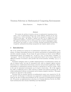 Notation Selection in Mathematical Computing