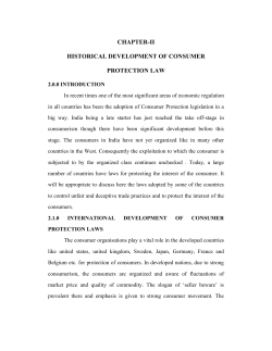 chapter-ii historical development of consumer protection law