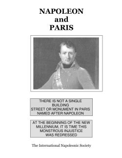 NAPOLEON and PARIS - International Napoleonic Society