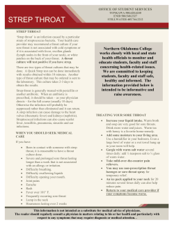 strep throat - Northern Oklahoma College