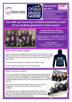 Newsletter - Ormiston Sandwell Community Academy