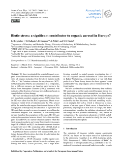 Biotic stress: a significant contributor to organic aerosol in Europe?