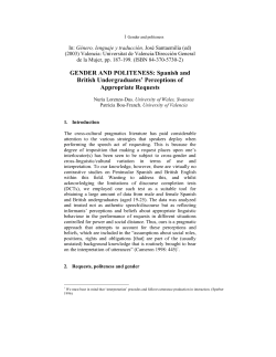 GENDER AND POLITENESS: Spanish and