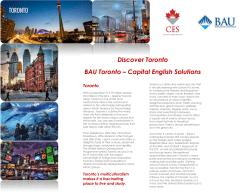 Discover Toronto BAU Toronto &ndash; Capital English
