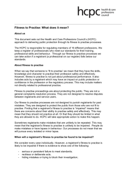 Fitness to Practise: What does it mean?