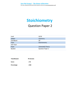 Stoichiometry 2 - SAVE MY EXAMS!