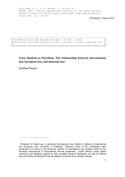 From Dualism to Pluralism: The relationship between international