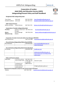 ASES Safeguarding Policy - the City of London Corporation