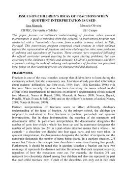 issues on children`s ideas of fractions when quotient