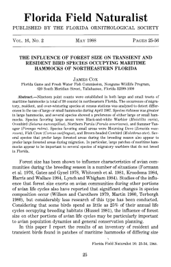 Florida Field Naturalist - Florida Ornithological Society