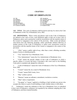 code of ordinances - City of Bondurant
